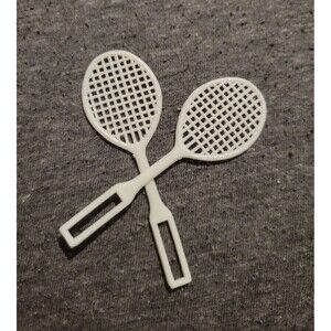 Pair of Barbie Tennis Rackets White Vintage Lot of 2 Tennis Rackets